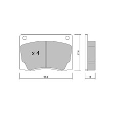 GT2i Race brake pads for brake calipers Lucas-Girling 17/3 WVA 20027 1 piston