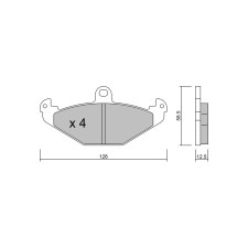 Plaquettes de frein GT2i Race Arrière pour LOTUS Elise / Exige 1.8i 16V Cup - Etriers de frein Brembo