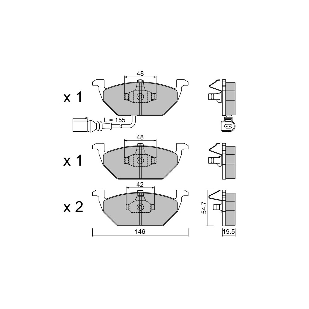 GT2i Race Rear brake pads for VOLKSWAGEN Golf VI 1.2i TSi, 1.6i, 1.6i 16V, 1.6 TDi, 2.0 TDi 110 hp 2009-12 - Brake calipers Ate  - GT-PR2202T - 3666618560182