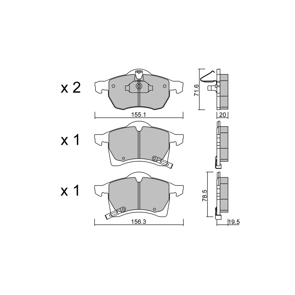 Pastiglie freno anteriori GT2i Race per OPEL Astra G 1.8i 16V, 2.0 16V TD, 2.0i 16V, 2.2i 16V 1997-04 - Pinze freno Ate  - GT-PR2670T - 3661768238387