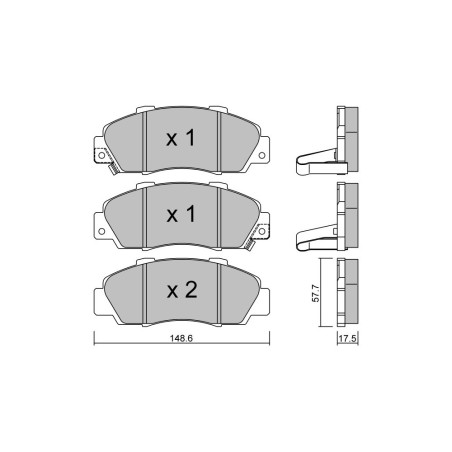 Pastiglie freno anteriori GT2i Race per HONDA Integra 1.8i 16V Type R Gr N - Pinze freno Akebono