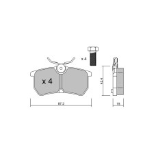 GT2i Race Rear brake pads for FORD Fiesta 2.0i 16V ST 150 Gr N - Brake calipers Girling