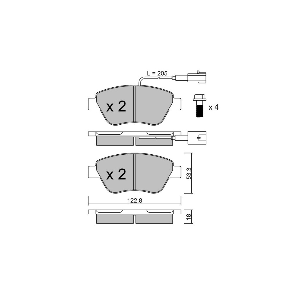 GT2i Race Avant remblokken voor OPEL Adam 1.0i 12V, 1.2i 16V, 1.4i 16V 2012-19 - Bosch remklauwen - GT-PR3303T - 3666618560229