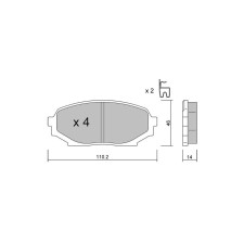 Plaquettes de frein GT2i Race Avant pour MAZDA MX-5 I (NA) 1.6i 16V 1989-98 - Etriers de frein Sumitomo