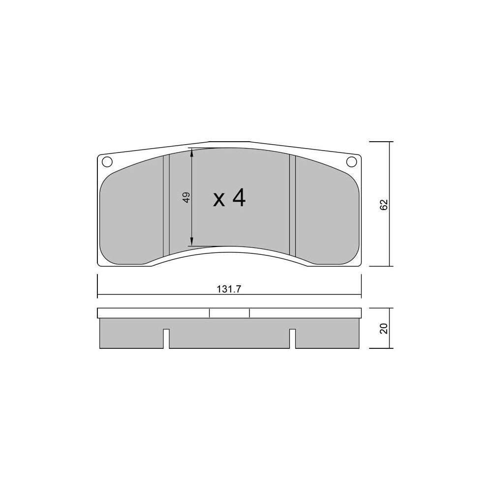 Pastiglie freno GT2i Race per pinze freno Brembo 07.5139. 4 pistons type 132 family - GT-PR4051T - 3666618561028