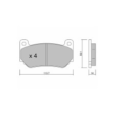 Plaquettes de frein GT2i Race pour étiers de frein AP Racing CP7635 4 pistons