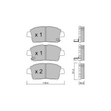 Plaquettes de frein GT2i Race Avant pour TOYOTA MR 2 III 1.8 16V VT-i 1999-07 - Etriers de frein Akebono 