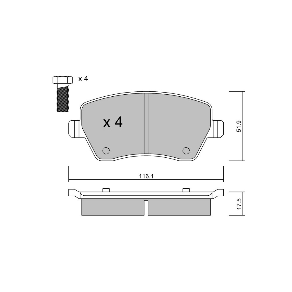 GT2i Race Front brake pads for SUZUKI Swift 1.6i 16V 2007 Gr N - Brake calipers Girling - GT-PR5010T - 3661768238363
