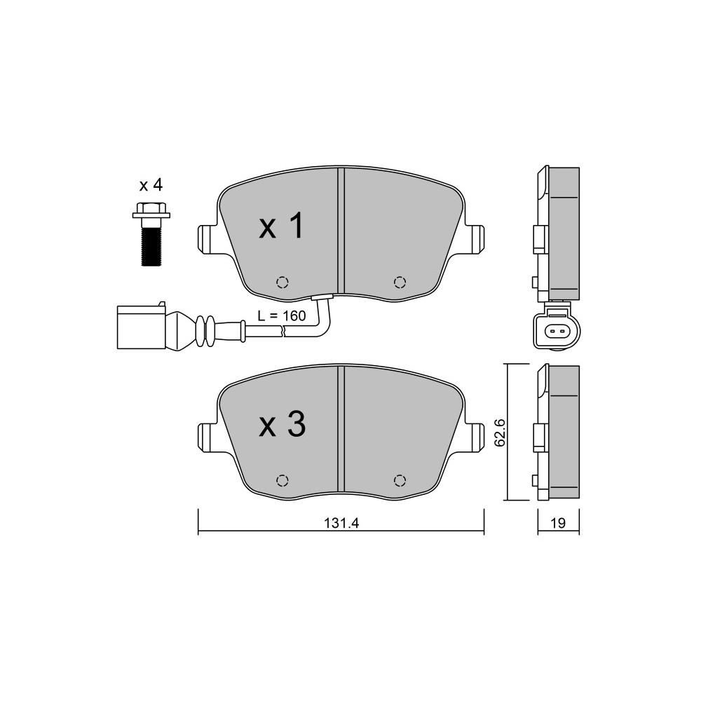 Plaquettes de frein GT2i Race Avant pour VOLKSWAGEN Polo (9N) 1.8i Turbo 20V GTi, 1.9 TDi 130 hp 2002-09 - Etriers de frein Trw  - GT-PR5631T - 3666618559506