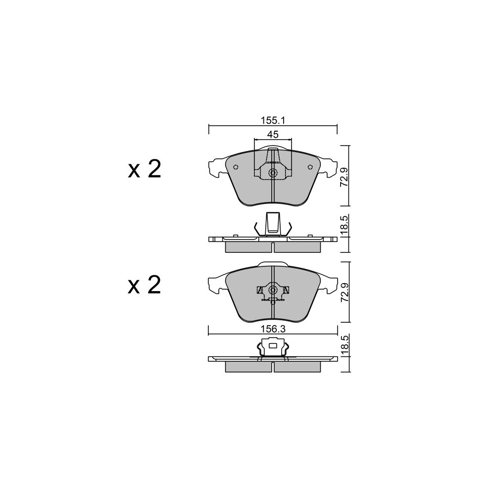 Pastiglie freno anteriori GT2i Race per FORD Focus 2.5i 20V Turbo ST 2004-12 - Pinze freno Ate  - GT-PR5653T - 3666618559773