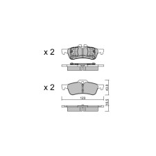 Plaquettes de frein GT2i Race Arrière pour MINI Mini (R50-R52-R53) 1.4 D, 1.6i 16V, 1.6i 16V Turbo 2001-07 - Etriers de frein At