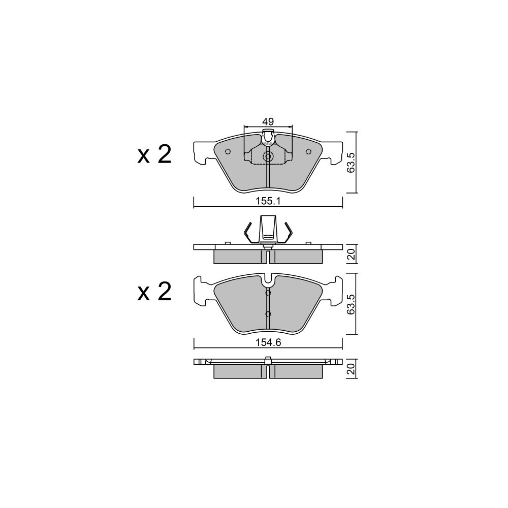 GT2i Race Rear brake pads for BMW Serie 1 (E81-E82-E87-E88) 123d, 130i 2004-13 - Brake calipers Ate  - GT-PR5730T - 3666618560076
