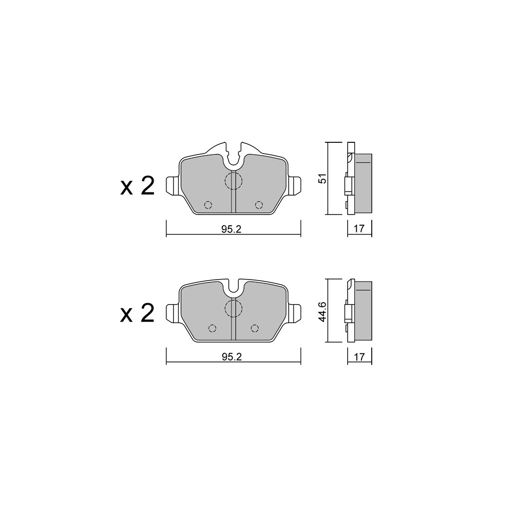 GT2i Race Rear brake pads for BMW Serie 1 (E81-E82-E87-E88) 116i, 116d, 118i, 118d 2004-13 - Brake calipers Trw  - GT-PR6570T - 3666618559360