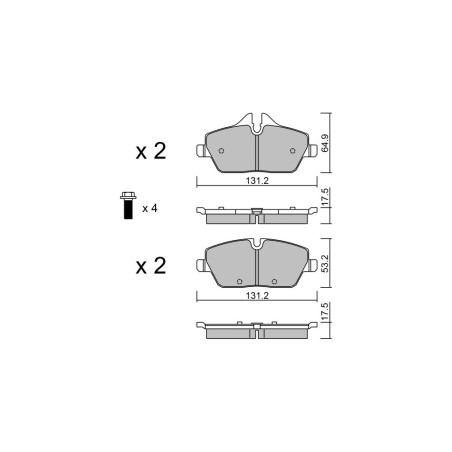 Remblokken GT2i Race Avant voor MINI Mini (R56-R57-R58-R59) 1.4i 16V, 1.6i 16V, 1.6 D, 2.0 D, 2.0 SD 2007-15 - Remklauwen