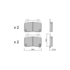 Plaquettes de frein GT2i Race Arrière pour MITSUBISHI Lancer / Carisma 2.0i 16V Turbo 4wd EVo X 2008-13 - Etriers de frein Bremb