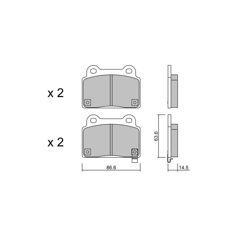 Plaquettes de frein GT2i Race Arrière pour MITSUBISHI Lancer / Carisma 2.0i 16V Turbo 4wd EVo X 2008-13 - Etriers de frein Bremb - GT-PR8430T - 3661768238318