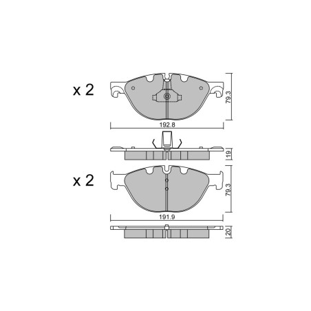GT2i Race Avant remblokken voor BMW Serie 5 GT (F07) 520d, 528i, 530d, 535i, 535d 2010-16 - Ate remklauwen