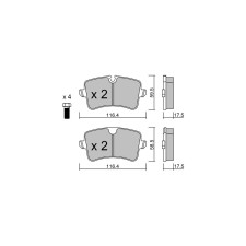 Plaquettes de frein GT2i Race Arrière pour AUDI A4 - A4 Quattro (8K) 1.8i TFSi, 2.0i TFSi, 2.0 TDi 2007-15 - Etriers de frein Tr