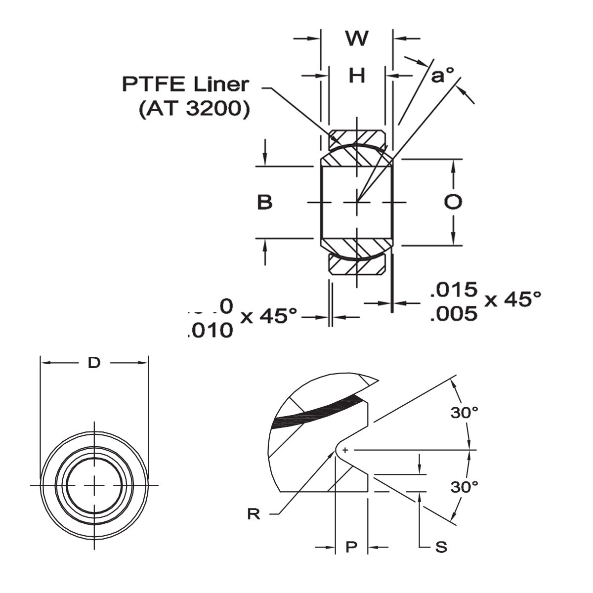 Coussinet sphérique Aurora 1/2", 1.125" diamètre extérieur - RO-PWB-8T-3 - PWB-8T-3 - 3661768449837