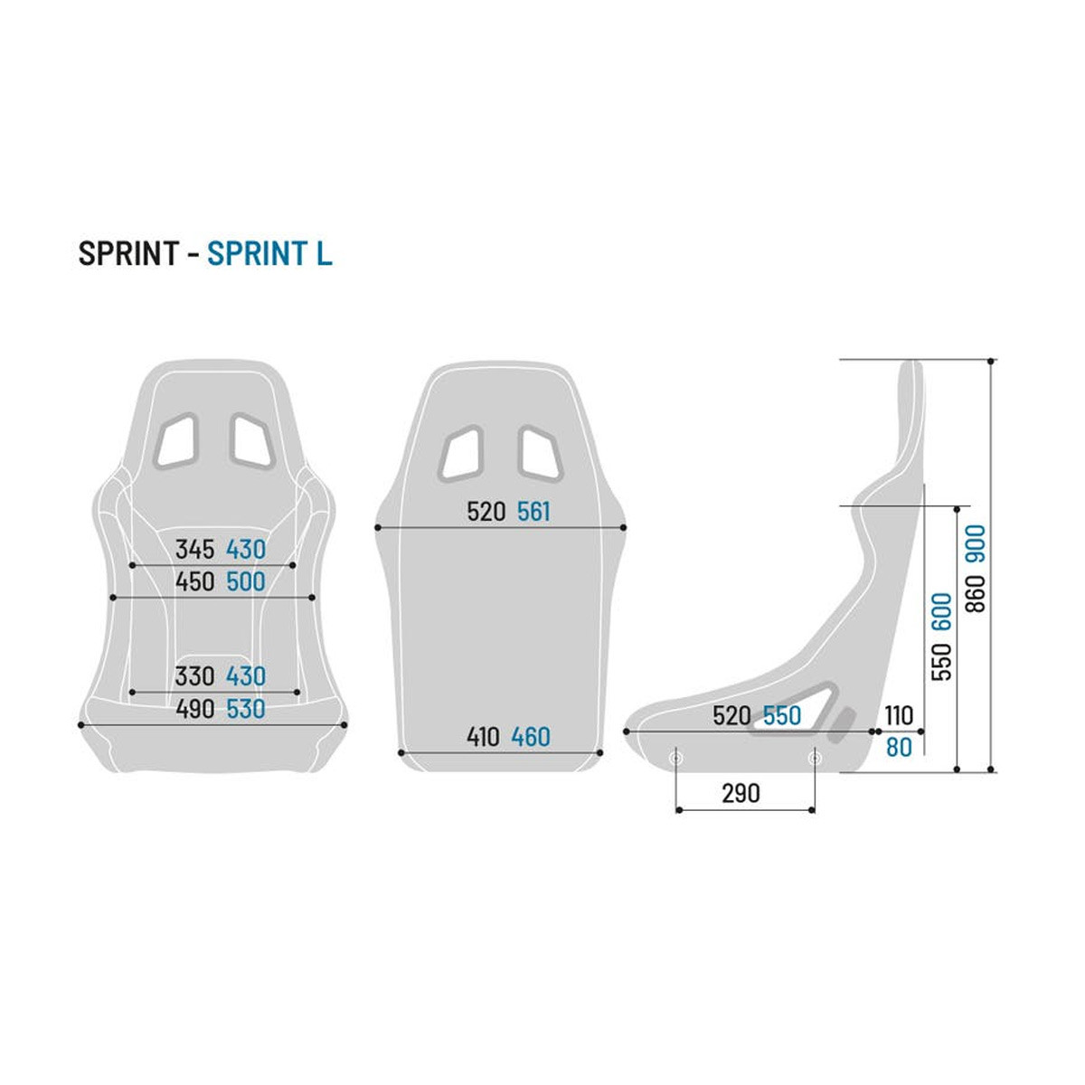 SPARCO SPRINT+ Size L FIA tubular seat - BRR0003B0-TL.N - BRR0005B0K0100N