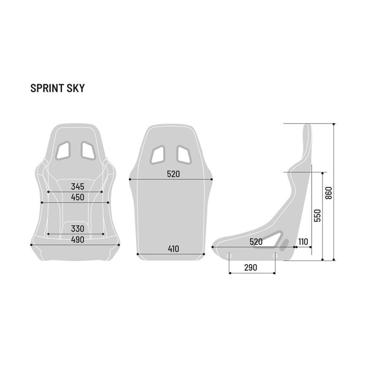 SPARCO Sprint + Skai FIA tubular seat - BRR0004B0-SKY.N - BRR0004B0K0100N