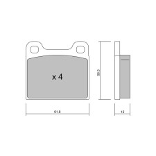 GT2i Club Avant remblokken voor ALFA ROMEO 75 1.6, 1.8 1985-92 - Ate remklauwen - GT-PC0030 - 3666618578682