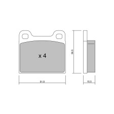 GT2i Club remblokken achter voor MERCEDES BENZ S-Klasse III (W126) 560 SE, SEL 300pk 1979-10-01-1991-06-01 - GT-PC0034 - 3666618578705