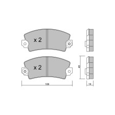 Plaquettes de frein GT2i Club Avant pour PEUGEOT 304 Cabrio (_04B_) 1.5 89cv 1970-03-01-1976-07-01