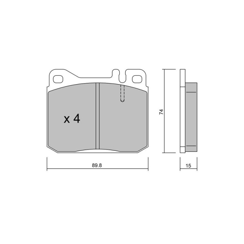 GT2i Club Avant remblokken voor MERCEDES BENZ SL I Coupé (C107) 450 SLC 5.0 (107.026) 241pk 1972-01-1984-08-01 - GT-PC0130 - 3666618578767