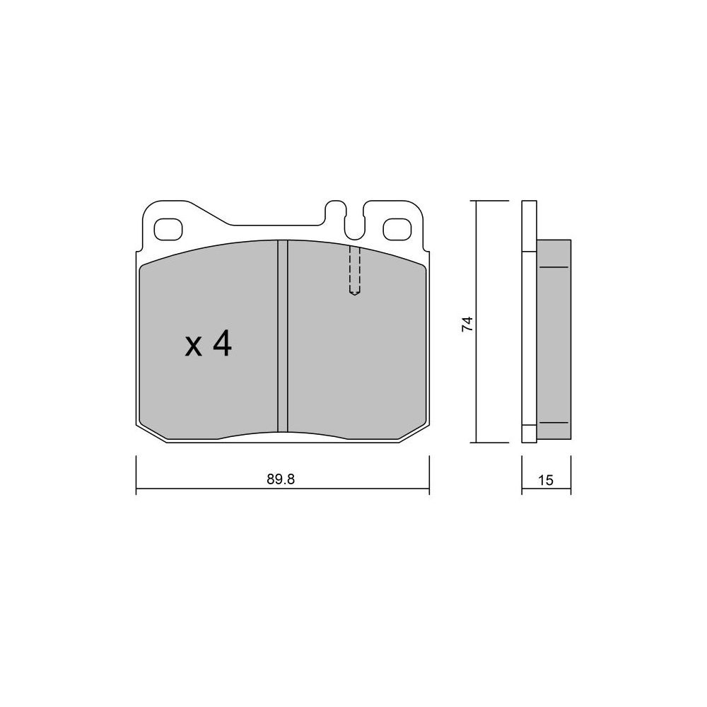 GT2i Club Avant remblokken voor MERCEDES BENZ SL I Coupé (C107) 450 SLC 5.0 (107.026) 241pk 1972-01-1984-08-01 - GT-PC0130 - 3666618578767