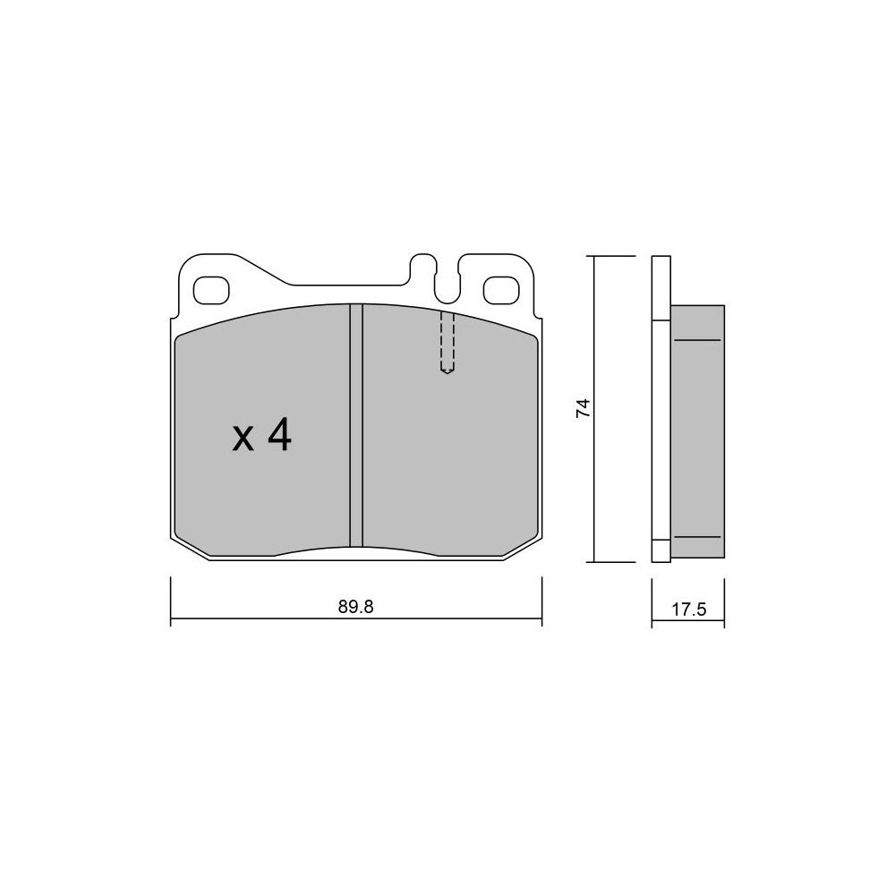 GT2i Club Front brake pads for MERCEDES BENZ Classe S III (W126) 560 SE, SEL 300cv 1979-10-01-1991-06-01 - GT-PC0131 - 3666618578774