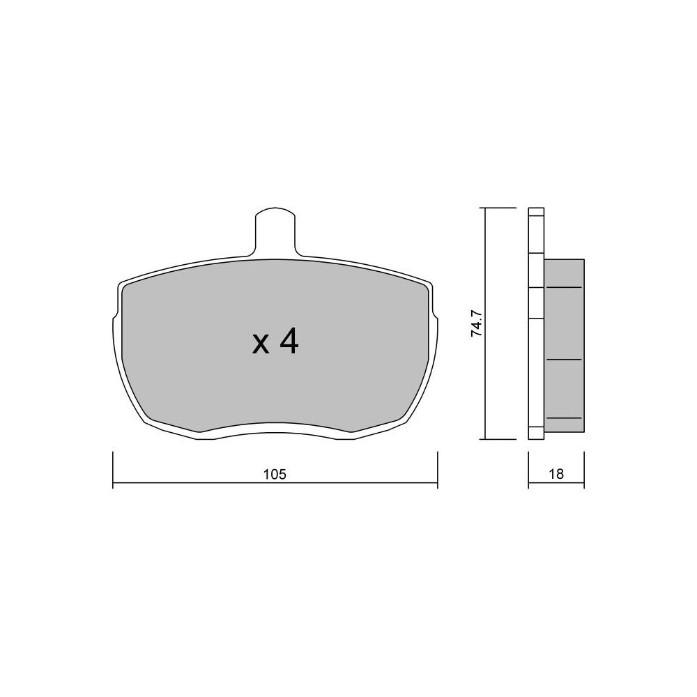 GT2i Club Front brake pads for LAND ROVER 90 (LDV) 3.5 Vogue 4x4 127cv 1983-09-01-1990-08-01 - GT-PC0180 - 3666618578811