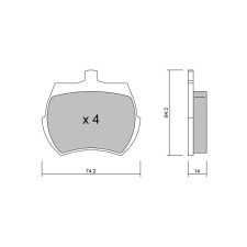 GT2i Club Avant remblokken voor ROVER Mini 850, 1000, 1300 1974-01 - Lockheed remklauwen - GT-PC0210 - 3666618578835