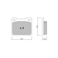 GT2i Club Avant remblokken voor TALBOT Simca Sunbeam 1.6 Ti 101pk 1966-01-1983-03-01 - GT-PC0220 - 3666618578842