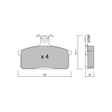 GT2i Club Avant remblokken voor SUZUKI Vitara I (ET, TA, TD)/ Escudo 1.6 i 16V 4WD 97pk 1988-07-01-2002-12-01 - GT-PC0280 - 3666618578859