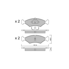 Pastiglie freno anteriori GT2i Club per FORD Fiesta III (GFJ) 208 Turbo 221cv 1989-01-01-1997-01-01