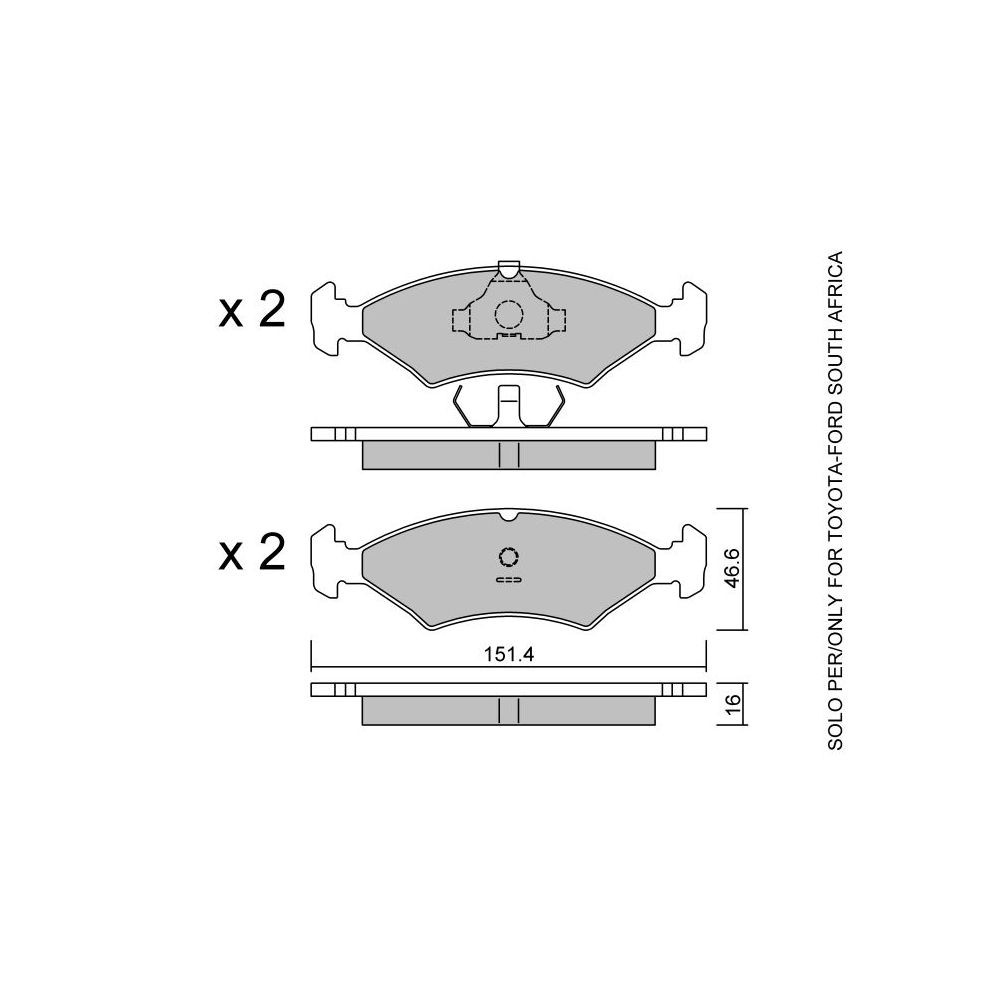 GT2i Club Avant remblokken voor TOYOTA Conquest (E90) 125 TC 2.0 126pk 1988-10-01-2001-10-01 - GT-PC0312 - 3666618578880