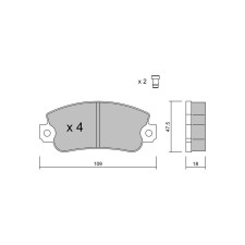 GT2i Club Avant remblokken voor FIAT 131 (131_) 2.0 Super 113pk 1974-01-01-1987-03-01 - GT-PC0351 - 3666618578934
