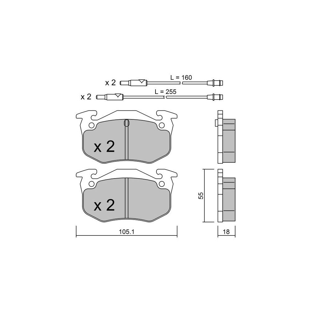 GT2i Club Front brake pads for CITROEN Bx (XB-_) 19 GTi 16V 158cv 1982-10-01-1994-12-01 - GT-PC0380 - 3666618578965