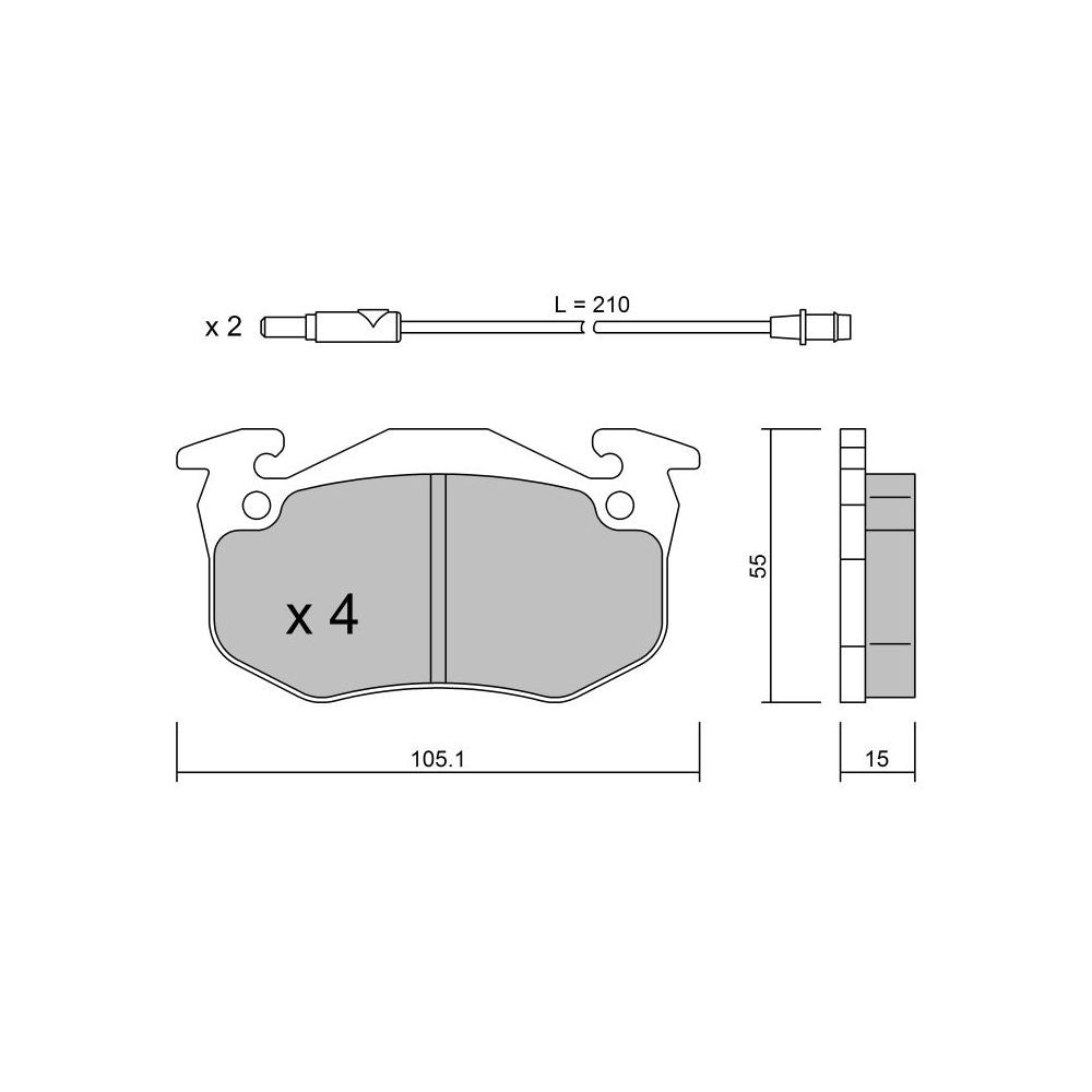 GT2i Club Avant remblokken voor RENAULT Clio I (B/C57_, 5/357_)/ Lutecia 1.2 (C063, C064) 55pk 1990-05-01-1999-08-01 - GT-PC0382 - 3666618578972