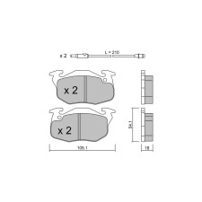 Plaquettes de frein GT2i Club Avant pour PEUGEOT 205 II (20A/C) 1.9 122cv 1987-01-01-1998-09-01