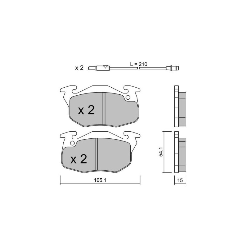 GT2i Club Avant remblokken voor RENAULT Super 5 (B/C40_) 1.3 98pk 1984-10-01-1996-12-01 - GT-PC0393 - 3666618579023