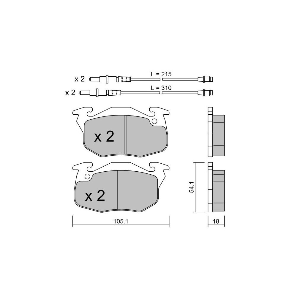 GT2i Club Avant remblokken voor PEUGEOT 106 II (1) 1.6 104pk 1996-04-01-2004-07-01 - GT-PC0394 - 3666618579030
