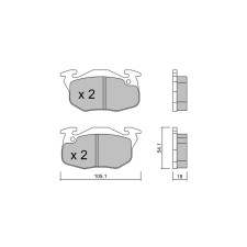 GT2i Club Front brake pads for PEUGEOT 205 1.3 Rallye, 1.4, 1.6 GTI 1983-96 - Brake calipers Bendix