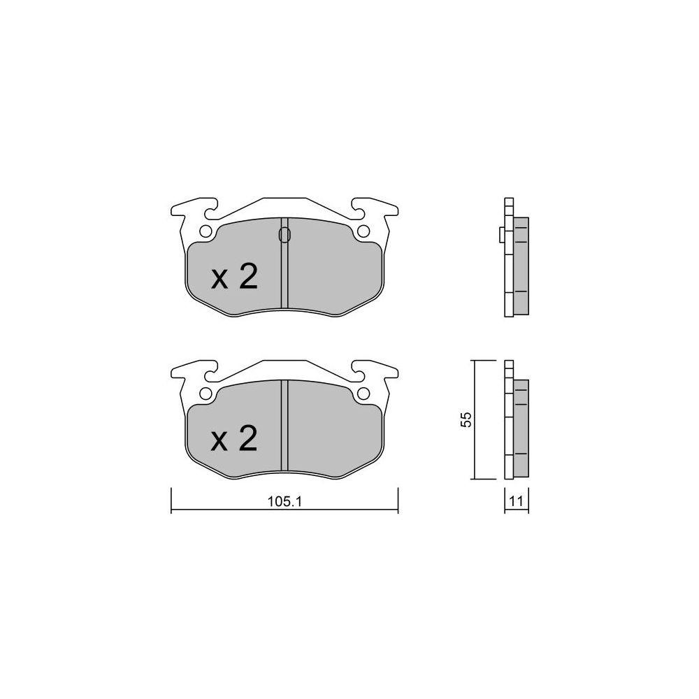 GT2i Club Achterremblokken voor PEUGEOT 206 2.0i 16V GTi 180 /RC 1998-08 - Bendix remklauwen - GT-PC0400 - 3661768552520