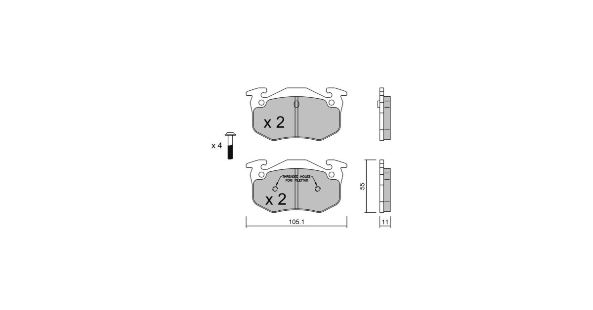 Pastiglie freno posteriori GT2i Club per RENAULT Clio I 1.8i 16V, 2.0i 16V Williams 1990-98 - Pinze freno Bendix