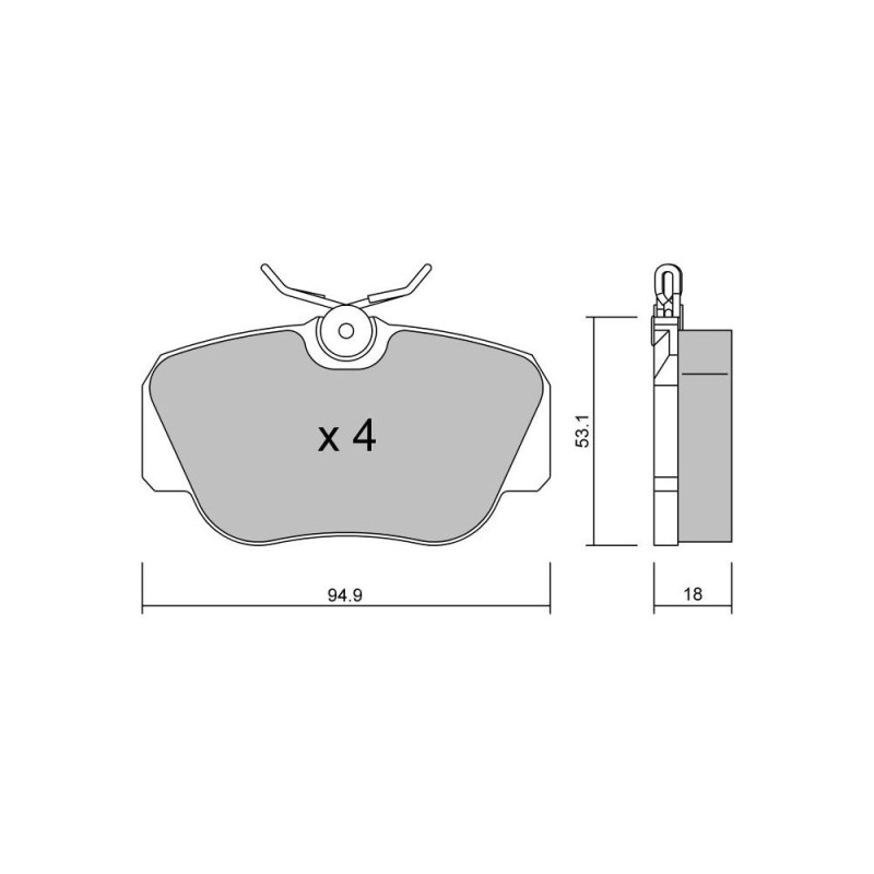GT2i Club Avant remblokken voor MERCEDES BENZ 190 (W201) E 2.6 166pk 1982-10-01-1993-08-01 - GT-PC0430 - 3666618579078