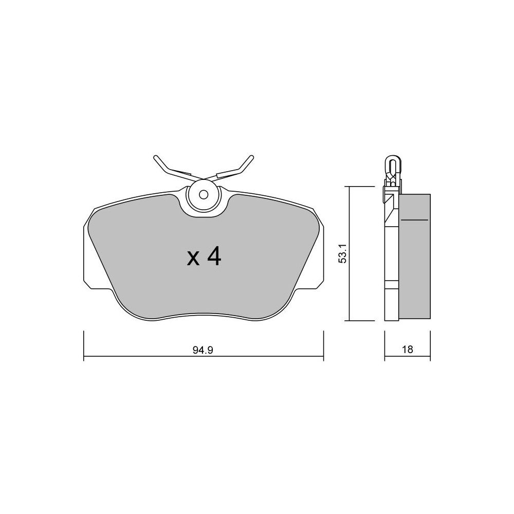 GT2i Club Front brake pads for MERCEDES BENZ 190 (W201) E 2.6 166cv 1982-10-01-1993-08-01 - GT-PC0430 - 3666618579078