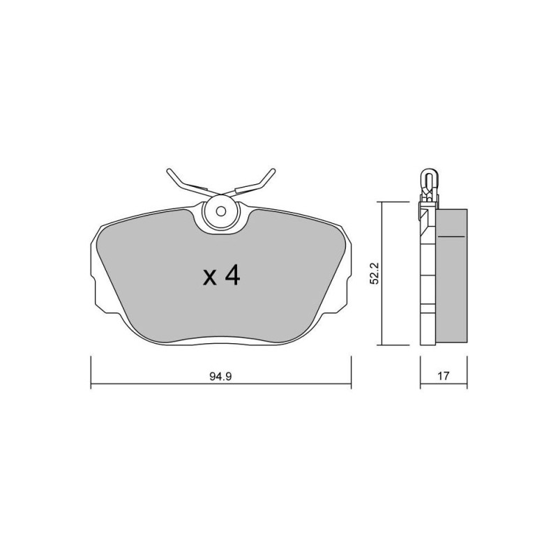 GT2i Club Front brake pads for BMW Serie 3 (E30) 316i, 318i, 320i. 323i, 324 TD, 325i 1982-92 - Brake calipers Girling - GT-PC0440 - 3661768552537