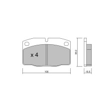 GT2i Club Avant remblokken voor OPEL Corsa A 1.2, 1.3, 1.4i, 1.5 TD, 1.6i 1983-93 - GM remklauwen - GT-PC0460 - 3666618579092